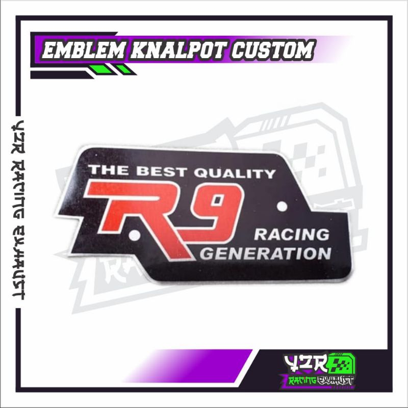 EMBLEM KNALPOT RACING MERK R9 RACING