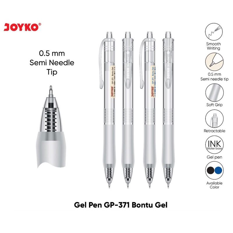 PULPEN GEL GP-371 BONTU GEL/PULPEN PUTIH JOYKO GP-371