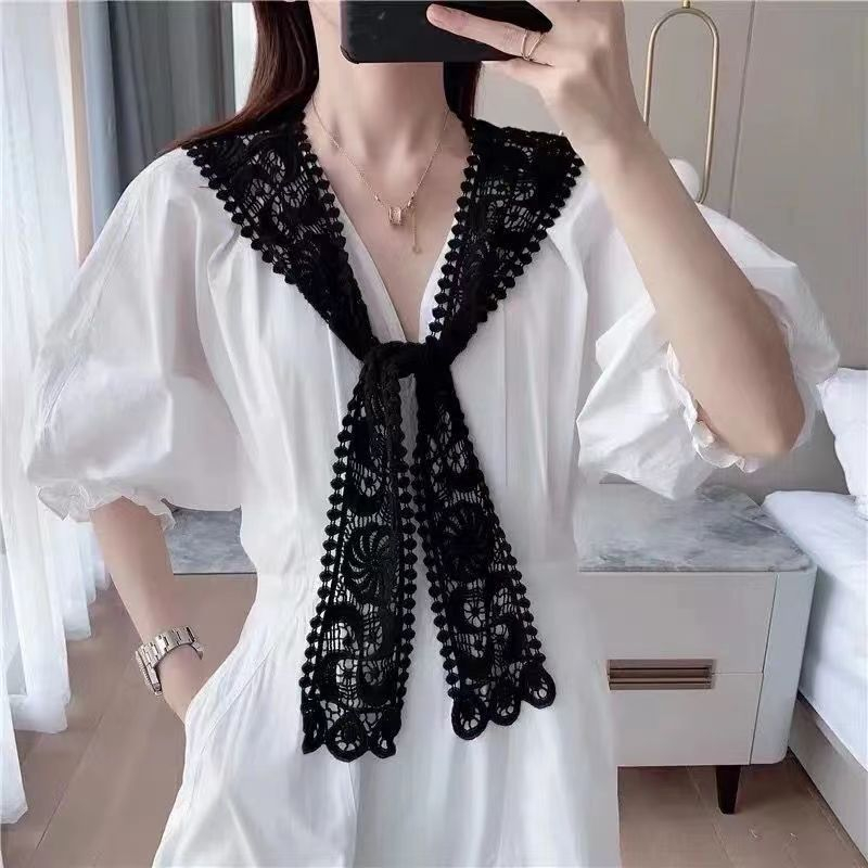 Ready Selendang Wanita Renda Aksesoris Wanita/Kerah Baju Instan/Kerah Baju Wanita/Fake Collar Ready