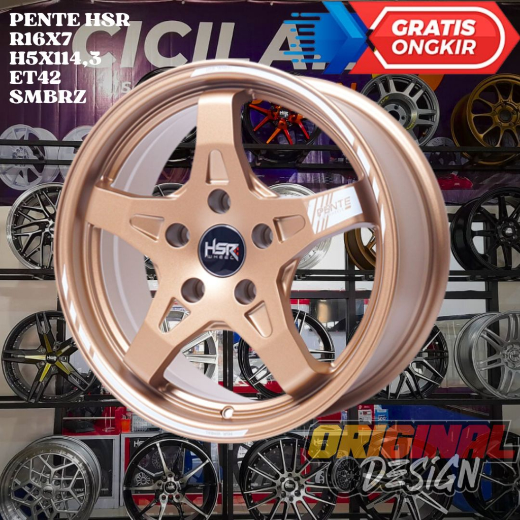 Velg Mobil Biante , Serena , Civic , Voxy , HSR PENTE Ring 16 R16 BRONZE