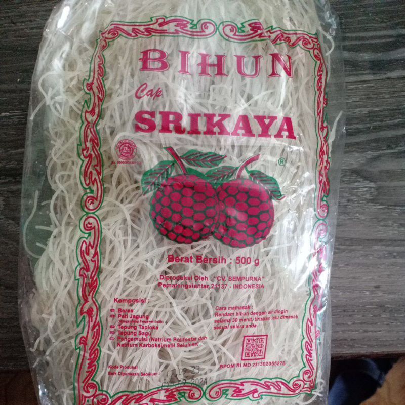 

Mihun bihun cap Srikaya Kemasan 500gram / Mie hun Mentah Kering enak khas Siantar Medan bagan