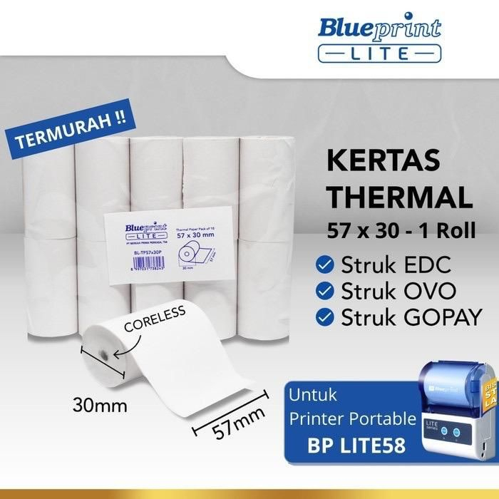 

Kertas printer bluetooth Blueprint 57 x 30 (1 roll / pcs)