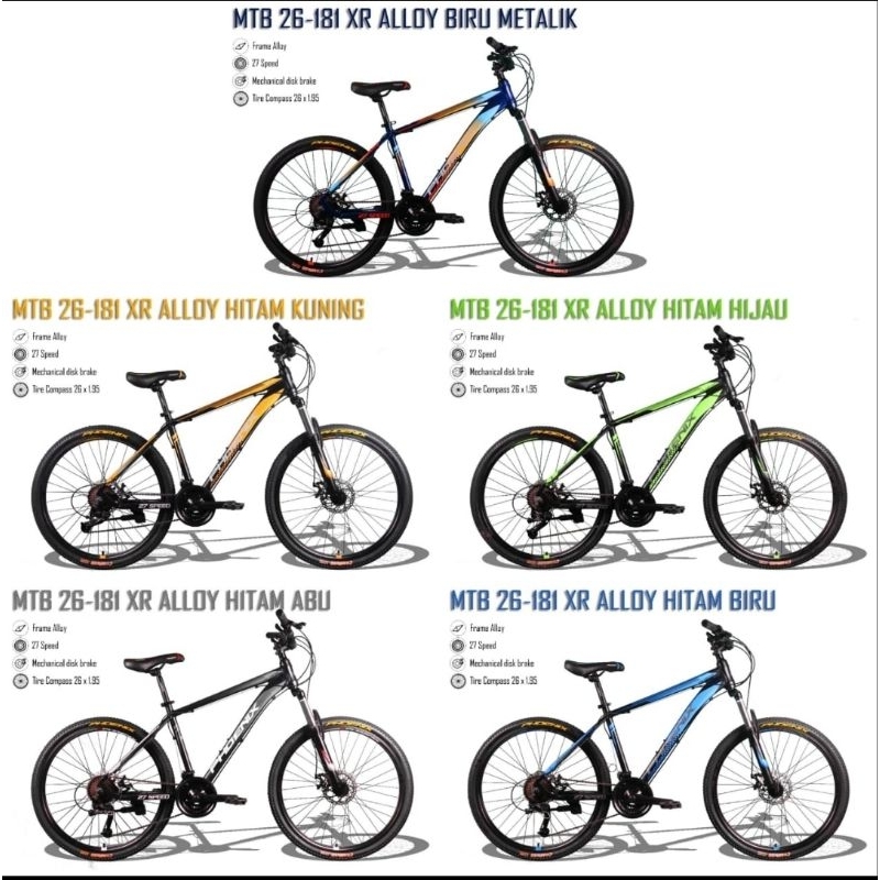 SEPEDA GUNUNG MTB STEEL / ALLOY SIZE 26 / 27.5 INCH PHOENIX 172 XR / 179 XR / 181 XR / 187 XR / 152 