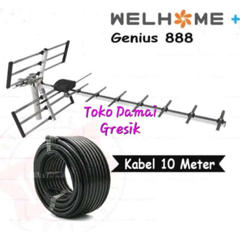 Welhome WH 888-AD Antena TV Digital Outdoor + kabel 10M