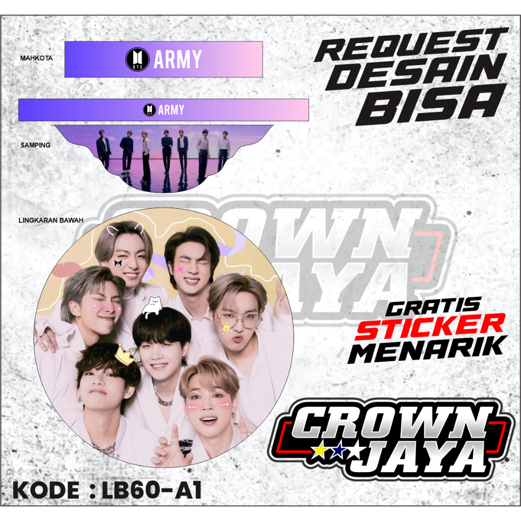 Stiker Sangkar Lovebird - Decal Stiker Kandang LOVEBIRD Motif BTS ARMY - Stiker Decal Tebok Lovebird