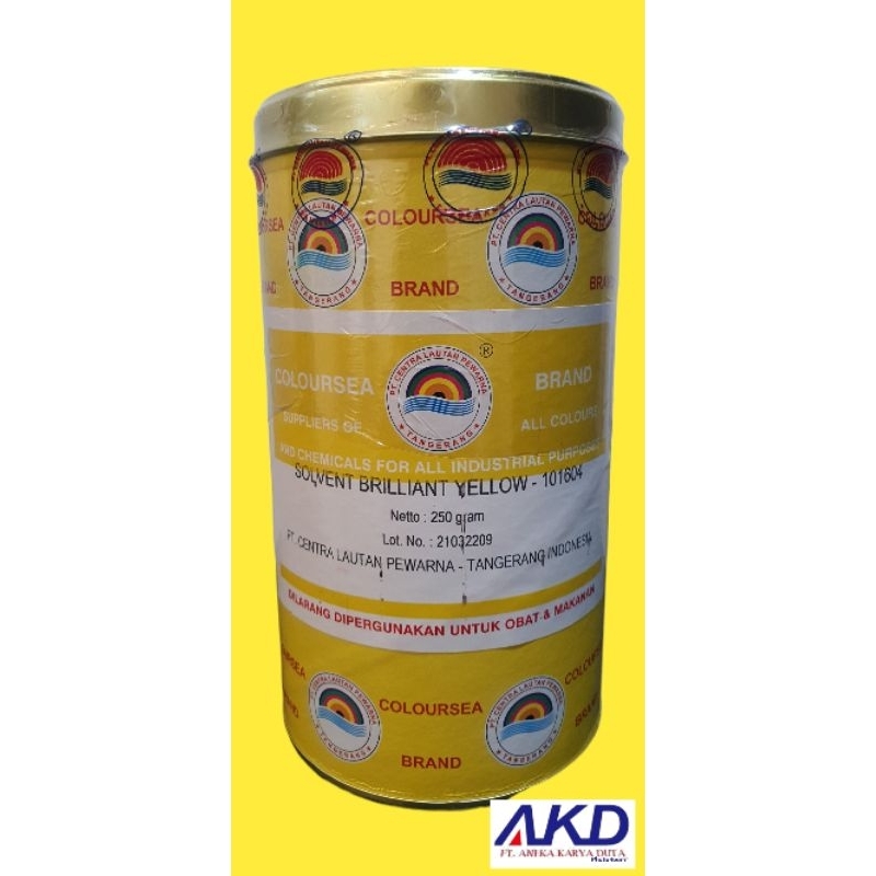 

Warna Kuning / Solvent Brilliant Yellow 101604 (250 gram)/Pewarna untuk Minyak (oil base)