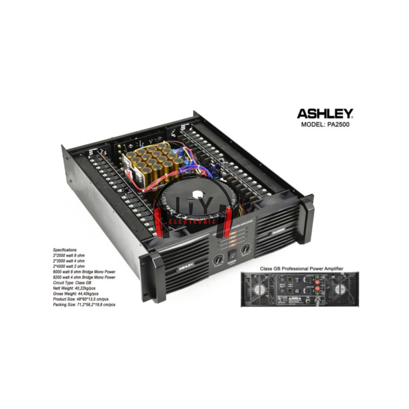 Power Ashley 2 channel Class GB PA2500 PA 2500 PA-2500 Original