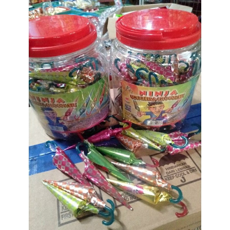 

coklat bentuk payung isi 50 pcs setoples