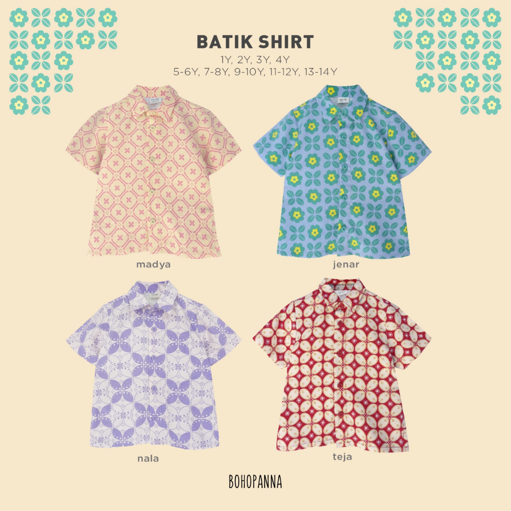 BOHOPANNA - BATIK SHIRT - KAOS BATIK ANAK - KEMEJA BATIK - KEMEJA BATIK ANAK - KAOS BATIK ANAK