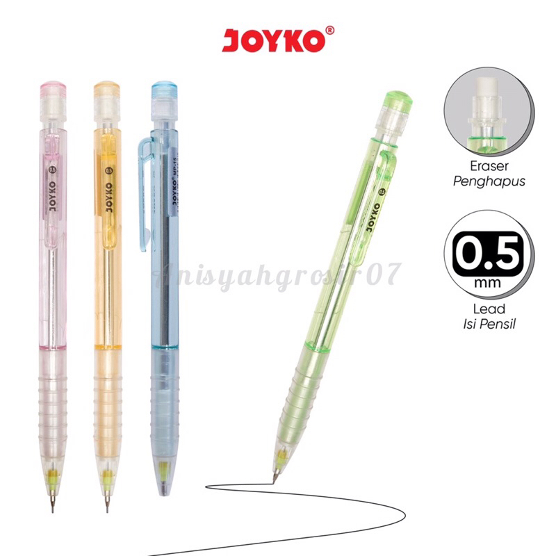 

(SATUAN) Pensil mekanik Pensil cetekan Cekrekan lead pencil bening Joyko MP15 MP-15 0.5mm