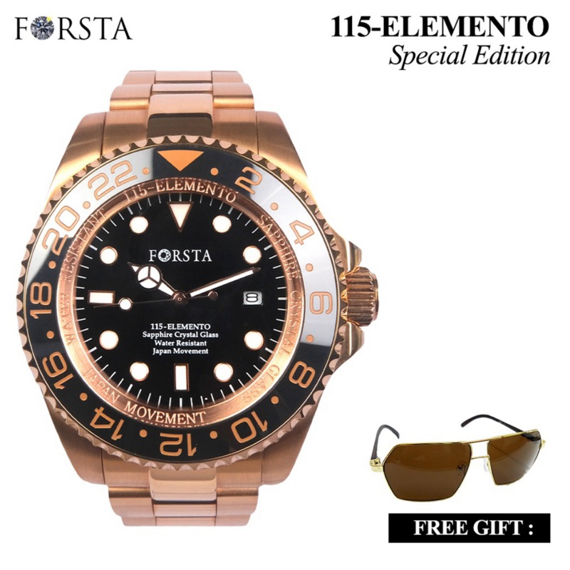 Jam Tangan Kesehatan Forsta 115 Elemento Black Gold