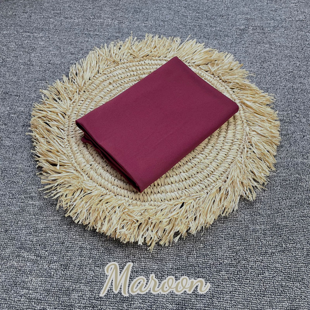 Pashmina Kaos Jersey II Hijab Jersey II Pashmina Mleyot Flowly-MAROON