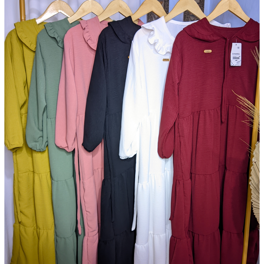 Dress Crinkle Abaya midi dress susun kerut