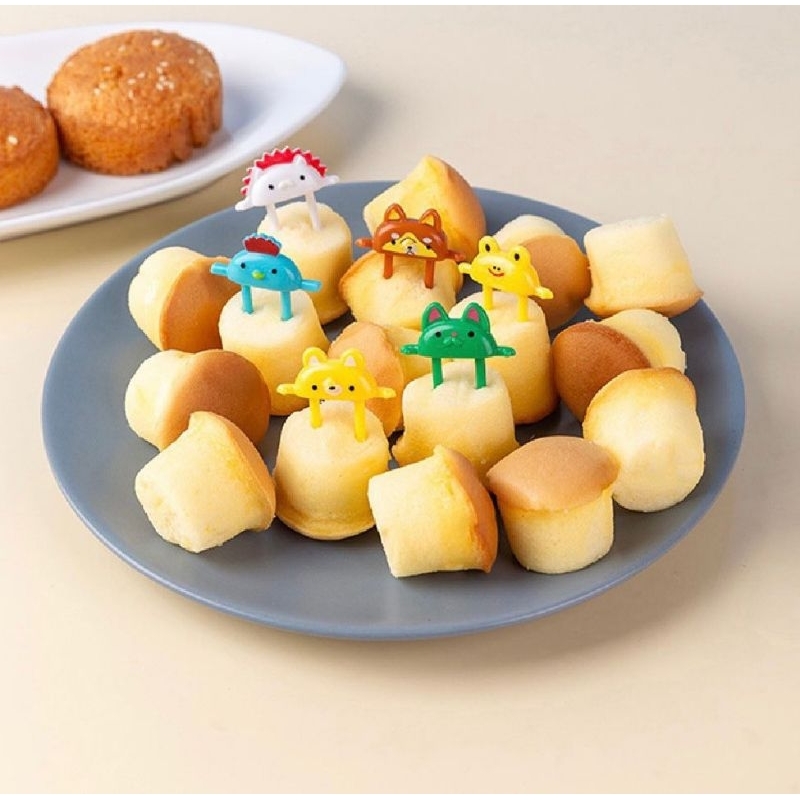 food pick bento topi hewan lucu / garpu tusukan kotak bekal makan anak