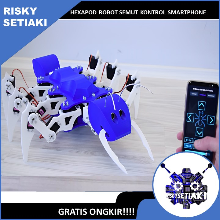 HEXAPOD ROBOT SEMUT KONTROL SMARTPHONE