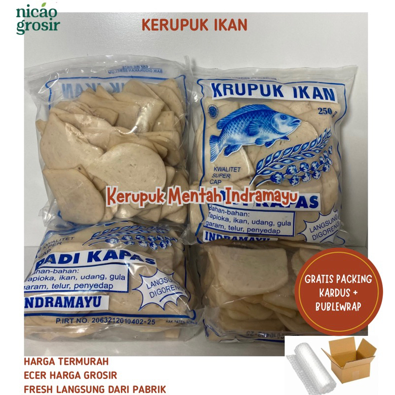 

Kerupuk Ikan PADI KAPAS (Super 250g, Sirian Ikan 500g) asli Indramayu