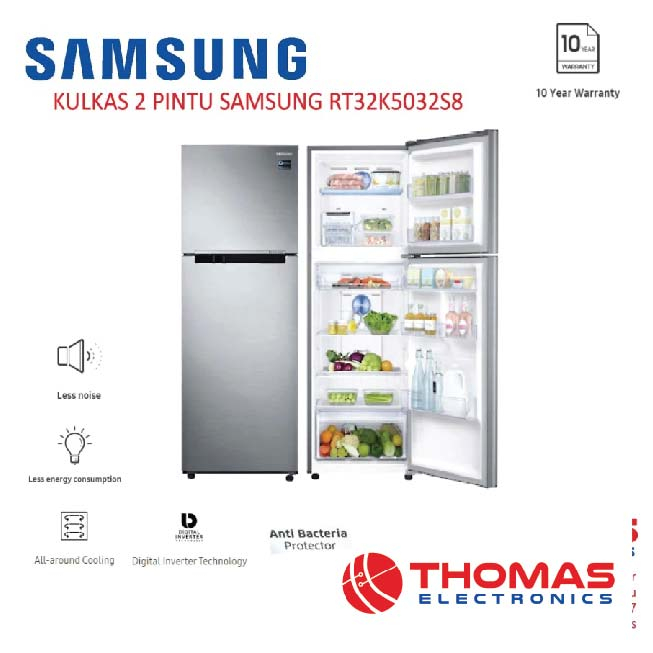 KULKAS 2 PINTU SAMSUNG RT32 K5032S8 DIGITAL INVERTER RT32 K5032 S8 GARANSI RESMI