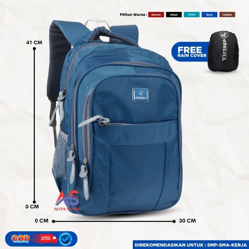 Tas Ransel Virtago Terbaru | Tas Sekolah Untuk SMP-SMA-KULIAH-KERJA | Tas Laptop Unisex