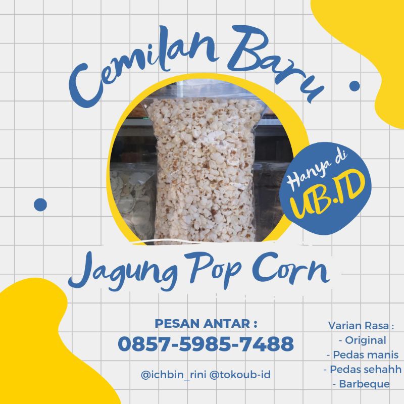 

JAGUNG POP CORN RENYAH- GURIH-GORENG LANGSUNG- RASA VARIATIF- BUATAN ORANG SUNDA