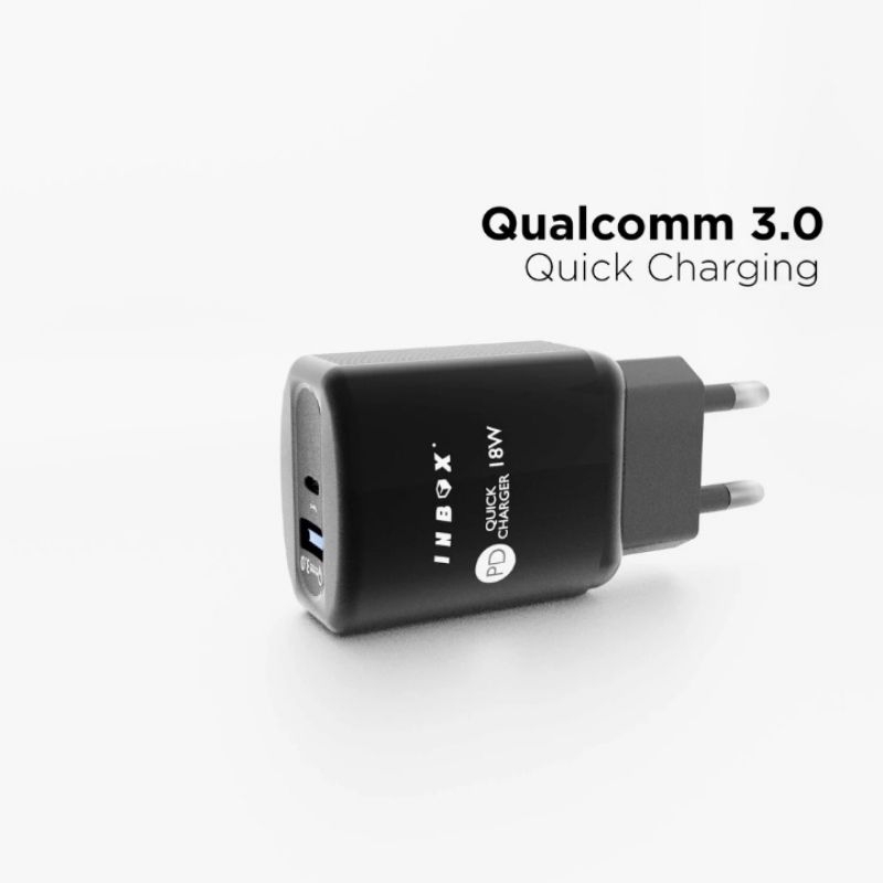 INBOX PD 3 CHARGER 18W PD+QC 3.0 DUAL USB FREE KABEL TYPE C TO TYPE C