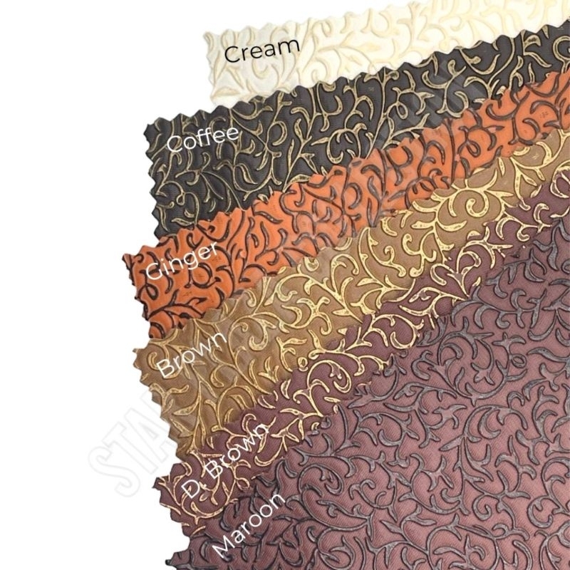 Bahan Kain Oskar Kulit Oscar Sintetis Motif Bunga Timbul - Sonic (Sofa, Jok, Kursi Jati, Kursi Pelam