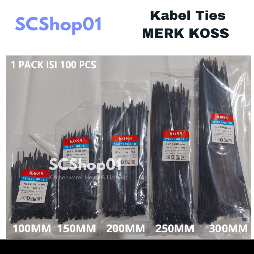 

Kabel Ties / Kabel Tie Hitam 10cm/15cm/20cm/25cm/30cm isi 100pcs