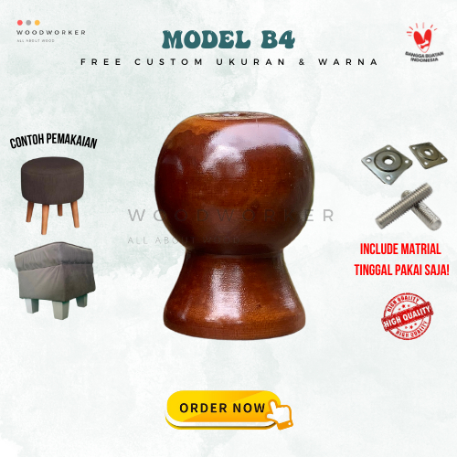 WOODWORKER Kaki Sofa Kayu Kaki Dipan Springbed Kaki Kursi Buffet Bahan Kayu Mahoni Siap Pakai