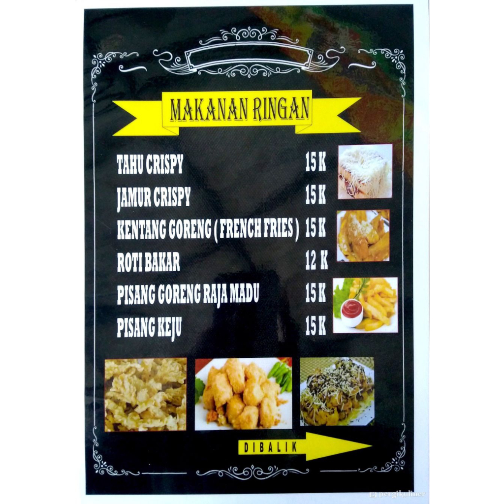 CETAK DAN DESAIN DAFTAR MENU USAHA CAMILAN/ CAFE/ RESTORAN/ RUMAH MAKAN FREE DESAIN BISA REQUEST