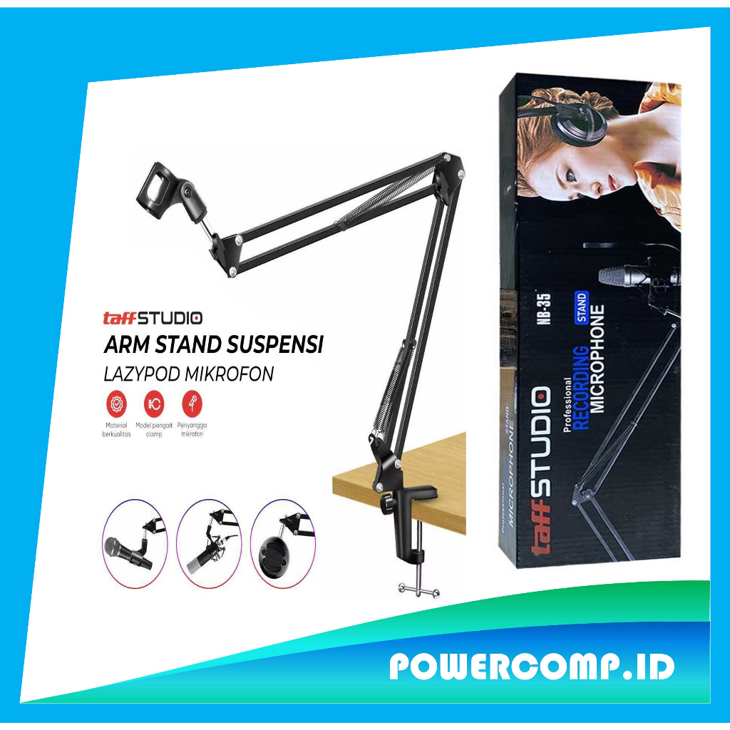 TaffSTUDIO NB-35 Arm Stand Suspensi Lazypod Mikrofon - Stand Mic Condenser?