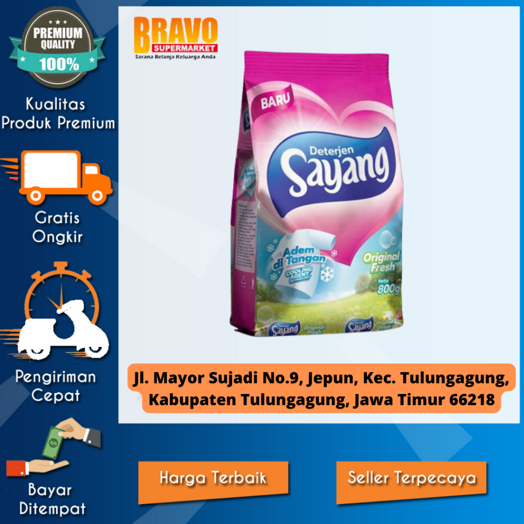 Bravo Supermarket Tulungagung - DETERGENT SAYANG 800 gr