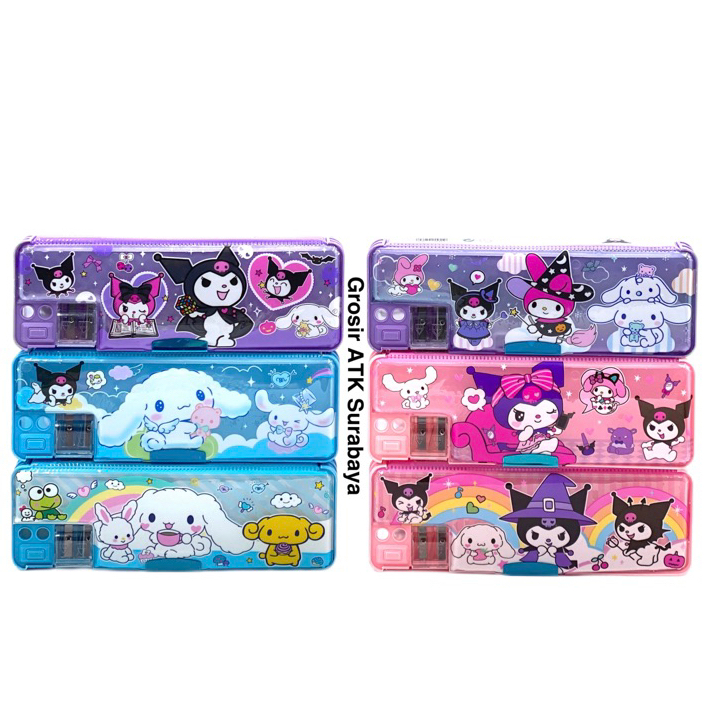 

Kotak Tempat Pensil Magnet Resleting Kaleng Sanrio My Melody Kuromi Cinnamoroll Lucu