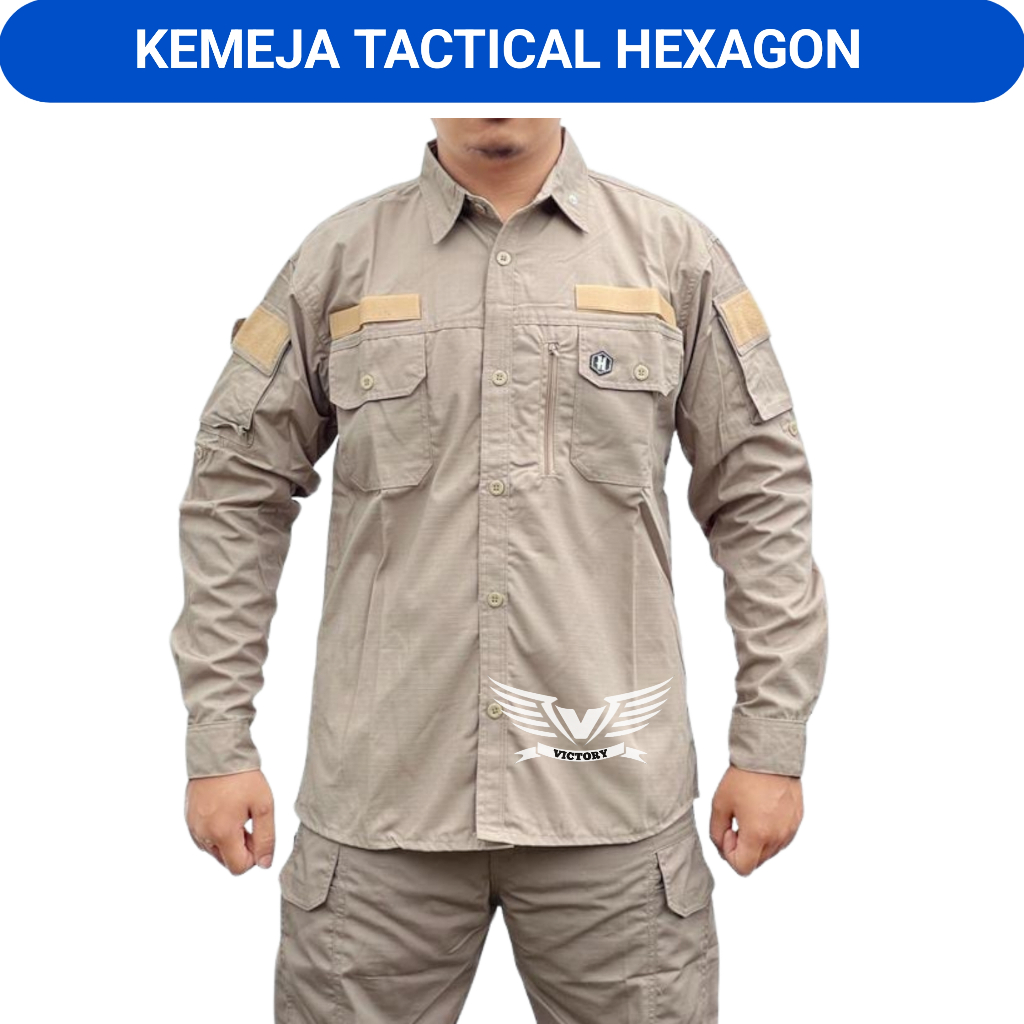 KEMEJA TACTICAL LAPANGAN HEXAGON LENGAN PANJANG - BAJU TACTICAL