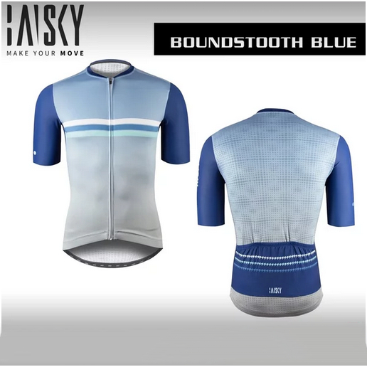Jersey Sepeda Baisky Mens Short Boundstooth Blue