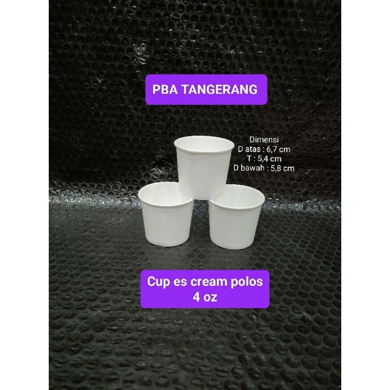 Paper cup ice cream 4 Oz / Hot cup 4 Oz polos Gelas kertas kopi tahan panas 220 ml Murah