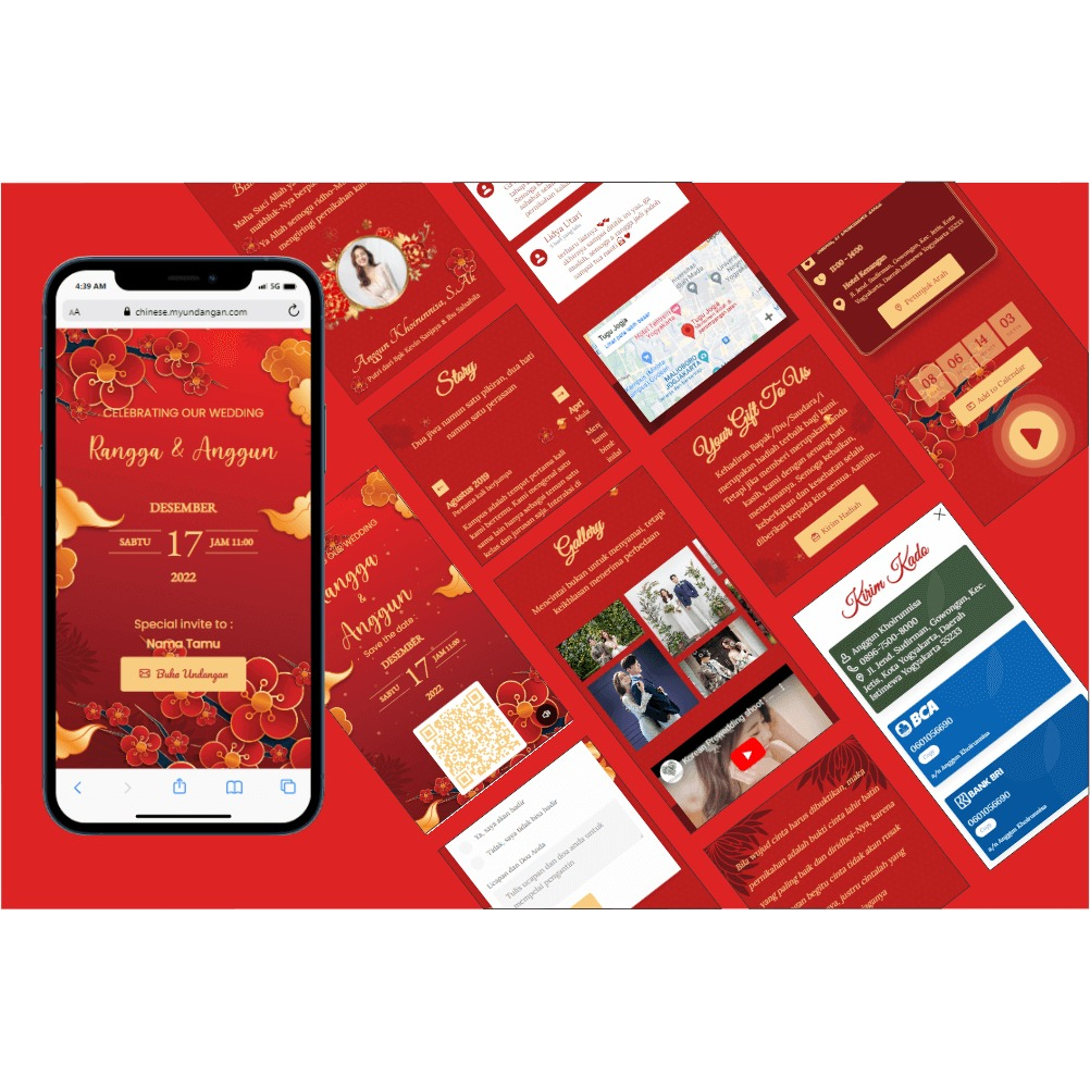 ❤️PROMO❤️ Undangan Digital Pernikahan Website Chinese | Kekinian, Modern, Elegan, Aestetik