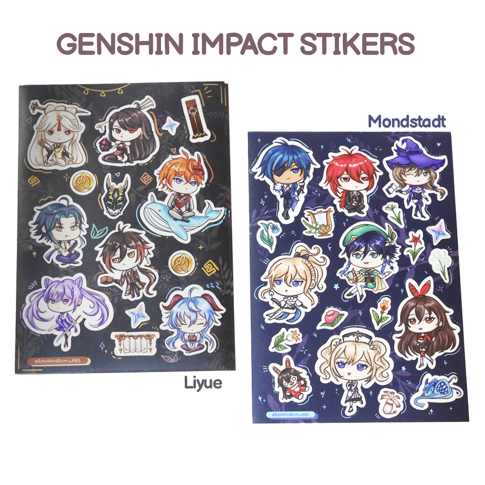 

Sticker Genshin Impact LIYUE & Monstadt Character A5 Vinyl Doff