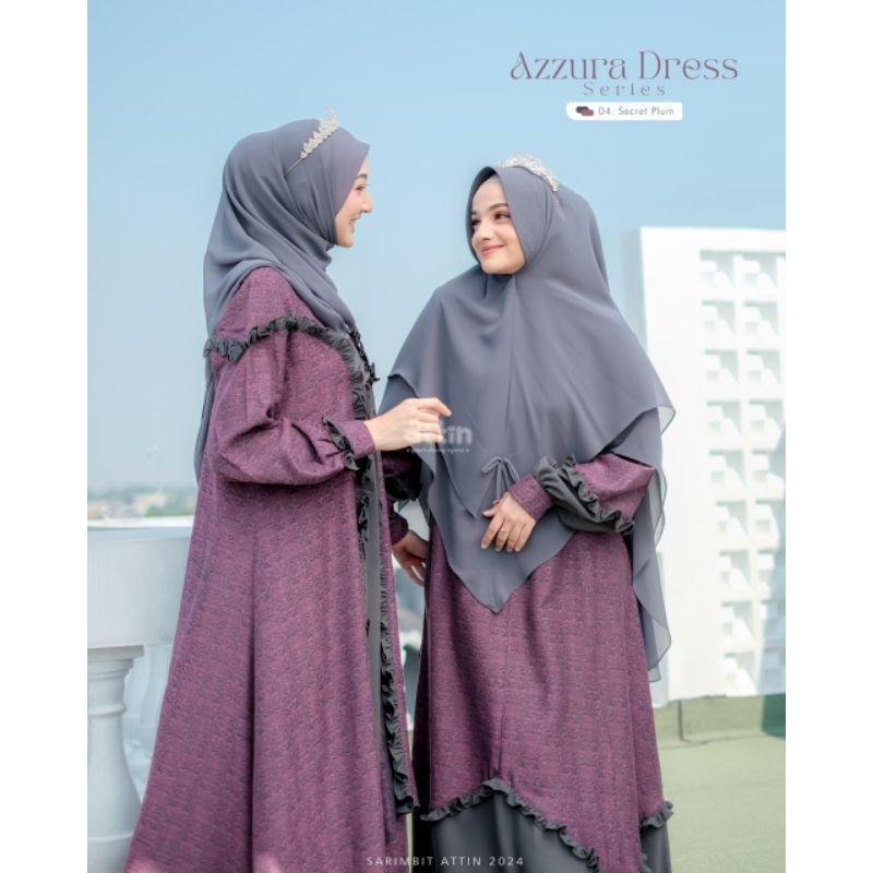 ATTIN - Khimar Pashmina Scarf Azzura Attin Pasangan Sarimbit Azzam Azzura 2024 / Kerudung Jilbab bah