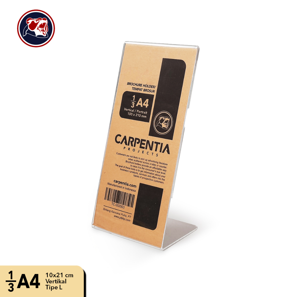 

Acrylic Standing Tipe L 1/3 A4 Vertikal 10x21 cm / Tent Card Akrilik