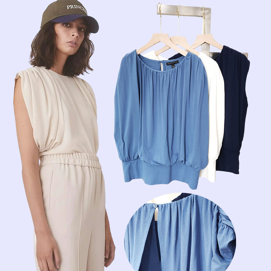 BLOUSE WANITA BRB669 PLEATED TOP