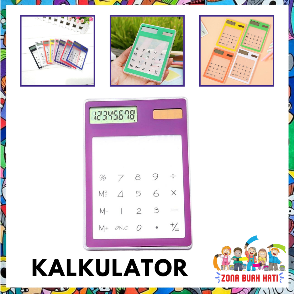 

ZBH Kalkulator Mini Aesthetic Calculator Mini Portable Ultra Tipis Transparan 8 Digit Lcd Touchscreen Kalkulator Kecil Tenaga Surya Simple Untuk Sekolah Dan Kantor