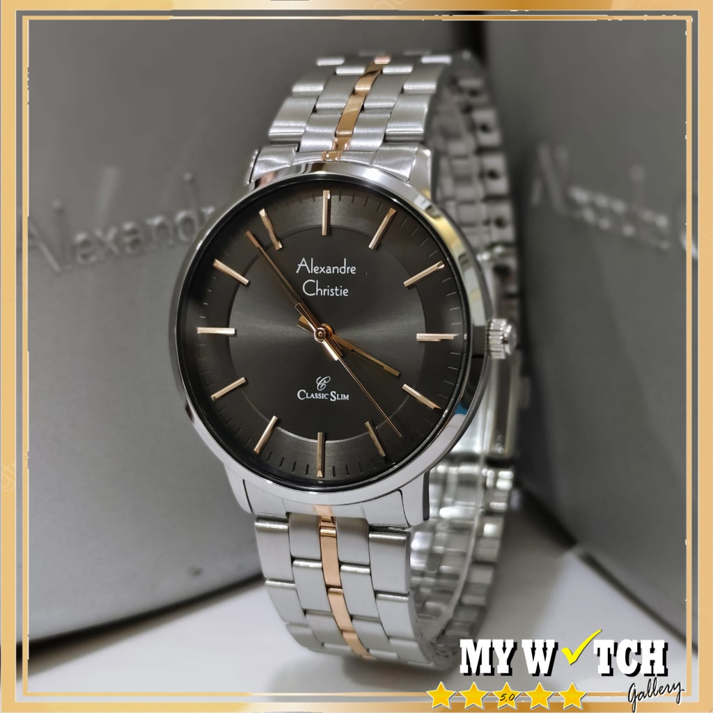 Jam Tangan Alexander Christie Pria AC 8692 Rantai Anti Air original terbaru mewah 2023