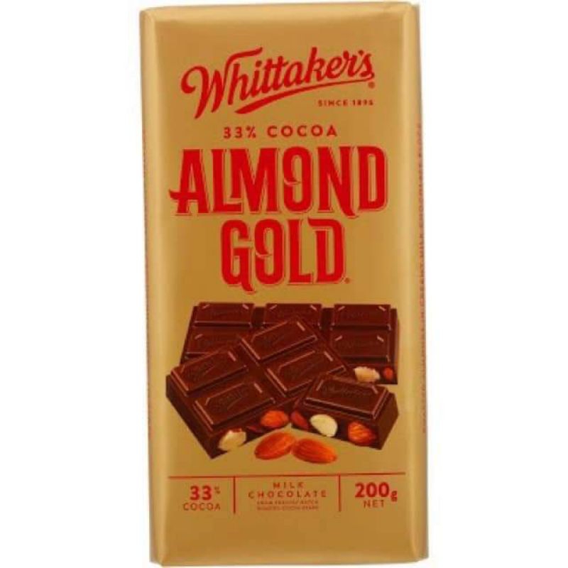 

Cokelat Whittakers Gold Almond