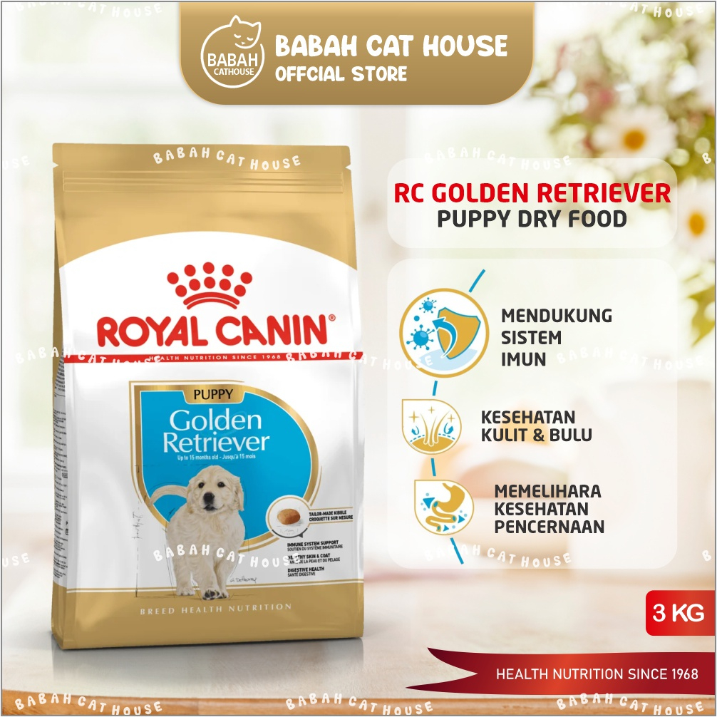 Royal Canin GOLDEN RETRIEVER PUPPY 3KG RC Dog Food Makanan Anak Anjing Kering Dry Royalcanin 3 kg Do