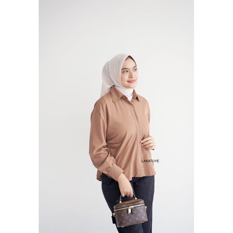 LANATUYE Neonella Shirt-0017 Katun Poplin/Poplin Oversize Shirt/Kemeja Oversize/Kemeja Wanita Polos/
