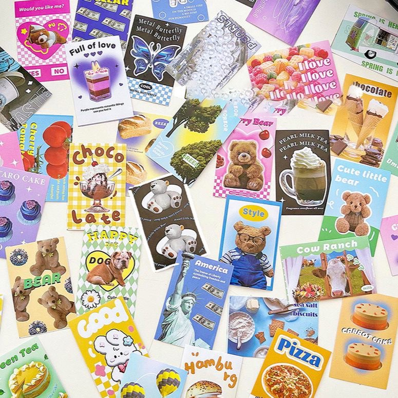 

10 lembar sticker mini retro deco planner journaling scrapbook lucu pastel aesthetic