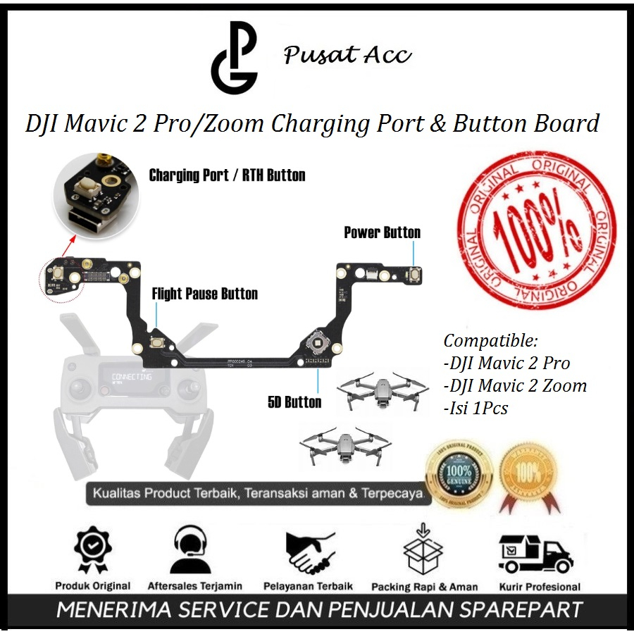 DJI Mavic 2 Pro Charging Port & Button Board Mavic 2 Zoom Konektor USB Remote Contoller