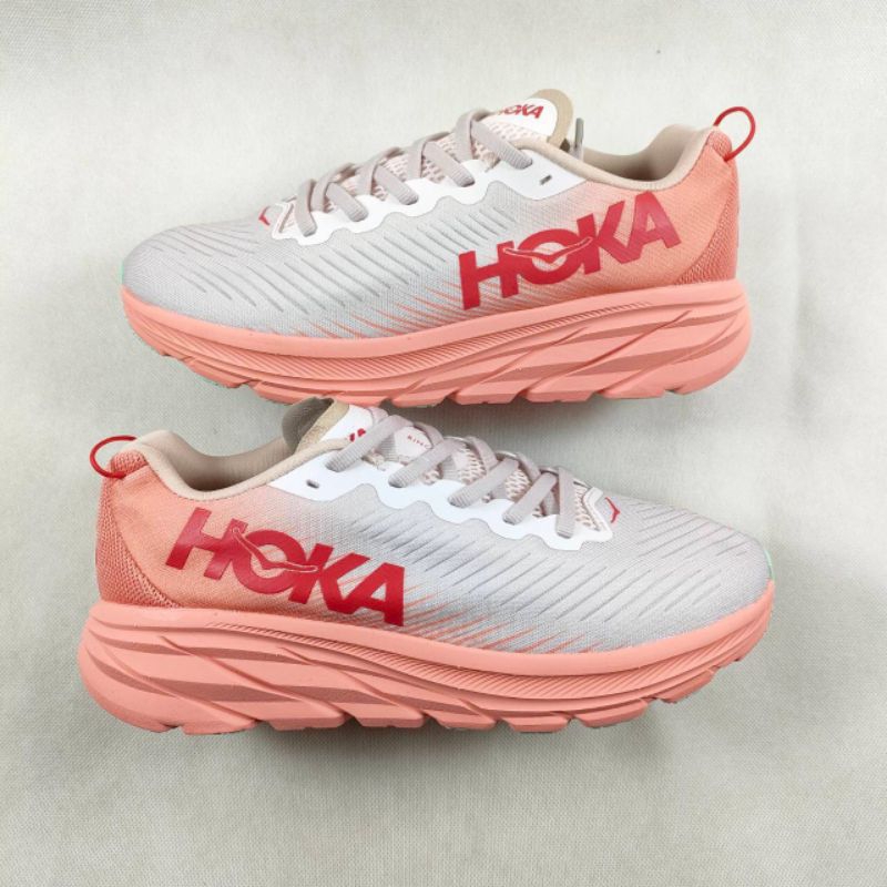 HOKA RINCON GREY PINK PEACH