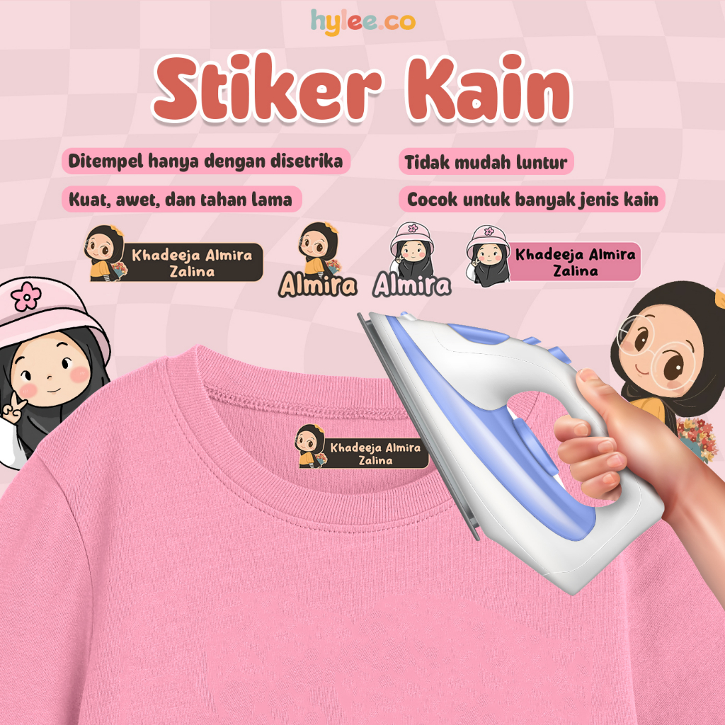 

[ISI 32-64PCS] HY G-03 HIJAB PB | STIKER KAIN KARAKTER SABLON NAMA CUSTOM SETRIKA IRON LABEL BAJU PESANTREN PONDOK WATERPROOF ANTI LUNTUR AWET