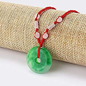 kalung donat giok hijau tali merah pria wanita