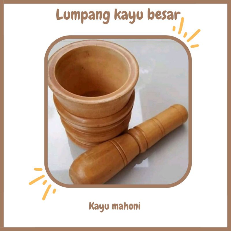 Lesung lumpang penumbuk kayu mahoni